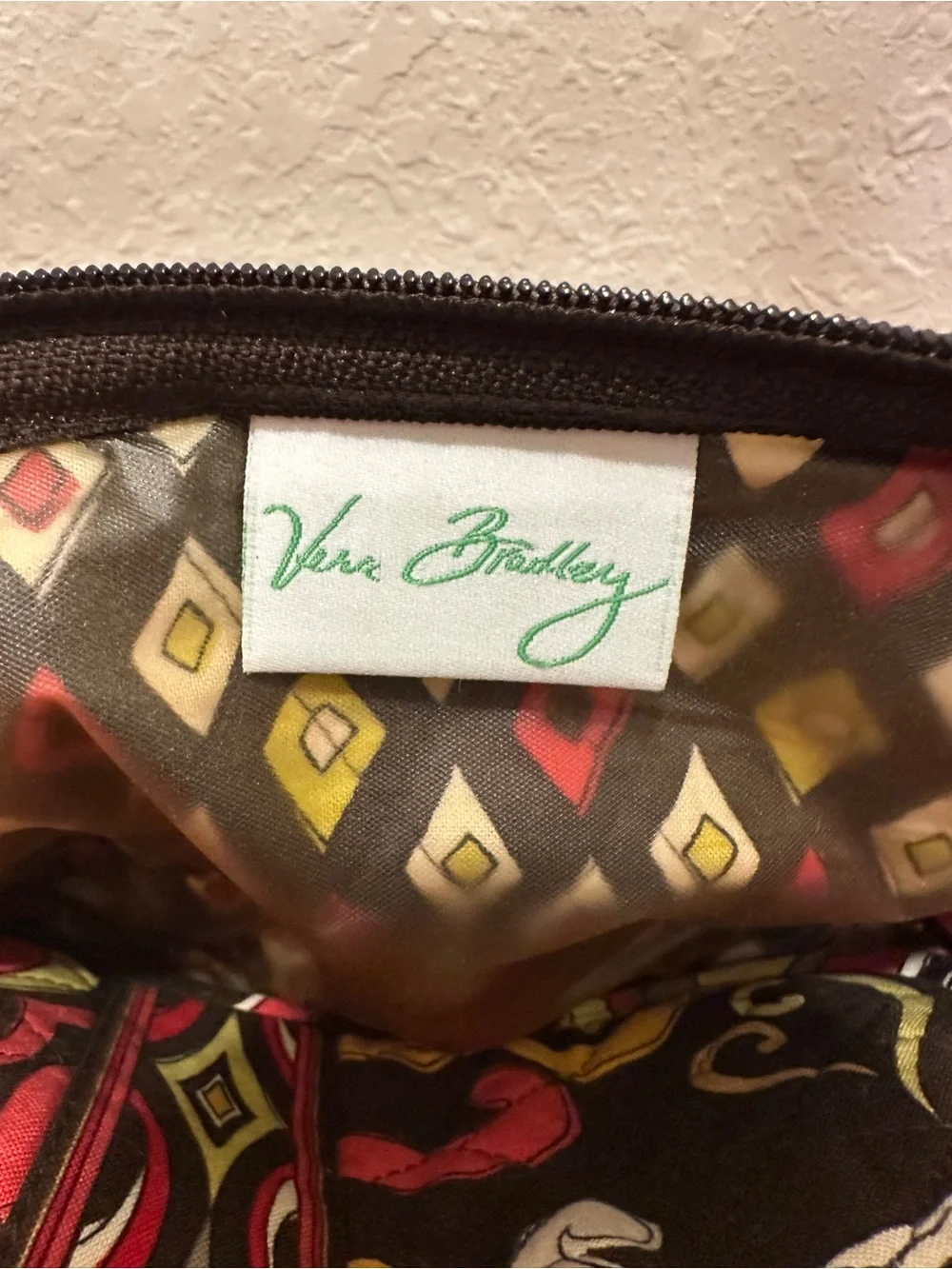 Vera Bradley Mod Floral Pink Cosmetic Makeup Bag Travel Pouch Set Quilted Cotton